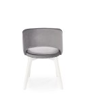Halmar MARINO krzesło do jadalni biały / tap. MONOLITH 85 (jasny popiel) - szare tapicerowane do salonu - nogi lite drewno