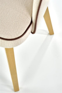 Halmar MARINO krzesło do jadalni dąb miodowy / tap. MONOLITH 04 (kremowe) - tapicerowane do salonu - nogi lite drewno