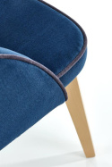 Halmar MARINO krzesło do jadalni dąb miodowy / tap. MONOLITH 77 (granatowe) - tapicerowane do salonu - nogi lite drewno