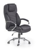 Halmar KING fotel obrotowy gabinetowy czarny, mechanizm TILT, ekoskóra Halmar KING fotel obrotowy gabinetowy czarny, mechanizm TILT, ekoskóra