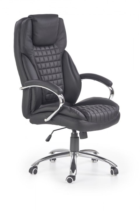 Halmar KING fotel obrotowy gabinetowy czarny, mechanizm TILT, ekoskóra Halmar KING fotel obrotowy gabinetowy czarny, mechanizm TILT, ekoskóra