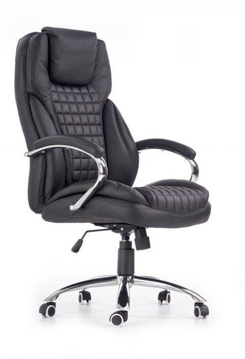 Halmar KING fotel obrotowy gabinetowy czarny, mechanizm TILT, ekoskóra Halmar KING fotel obrotowy gabinetowy czarny, mechanizm TILT, ekoskóra