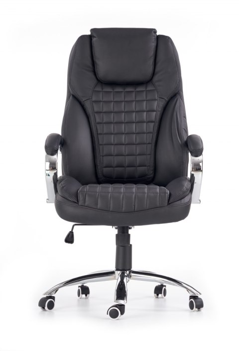 Halmar KING fotel obrotowy gabinetowy czarny, mechanizm TILT, ekoskóra Halmar KING fotel obrotowy gabinetowy czarny, mechanizm TILT, ekoskóra