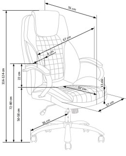 Halmar KING fotel obrotowy gabinetowy czarny, mechanizm TILT, ekoskóra