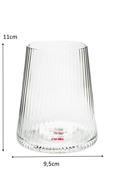 Kare Design KARE szklanka do wody napoju drinka RIFFLE 440ml transparentna szklana na każdą uroczystość Kare Design KARE szklanka do wody napoju drinka RIFFLE 440ml transparentna szklana na każdą uroczystość
