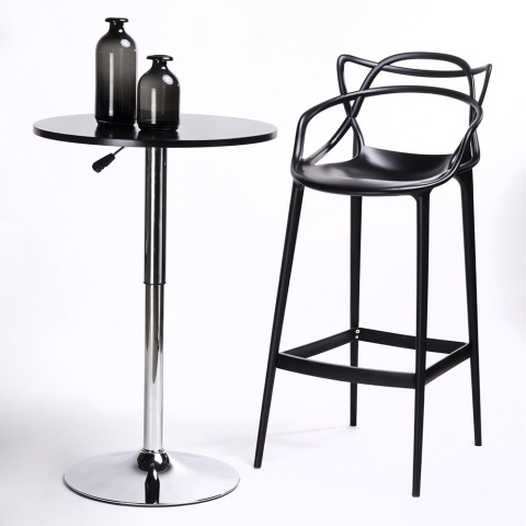 King Home Hoker Krzesło barowe HILO PREMIUM 65 cm czarne tworzywo PP lekki wygodny i wytrzymały King Home Hoker Krzesło barowe HILO PREMIUM 65 cm czarne tworzywo PP lekki wygodny i wytrzymały