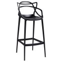 HOKER KRZESŁO BAROWE Z PODŁOKIETNIKAMI HILO PREMIUM 75 cm CZARNE TWORZYWO PP z podnóżkiem DO KUCHNI BARU King Home HOKER KRZESŁO BAROWE Z PODŁOKIETNIKAMI HILO PREMIUM 75 cm CZARNE TWORZYWO PP z podnóżkiem DO KUCHNI BARU King Home