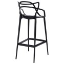 HOKER KRZESŁO BAROWE Z PODŁOKIETNIKAMI HILO PREMIUM 75 cm CZARNE TWORZYWO PP z podnóżkiem DO KUCHNI BARU King Home HOKER KRZESŁO BAROWE Z PODŁOKIETNIKAMI HILO PREMIUM 75 cm CZARNE TWORZYWO PP z podnóżkiem DO KUCHNI BARU King Home