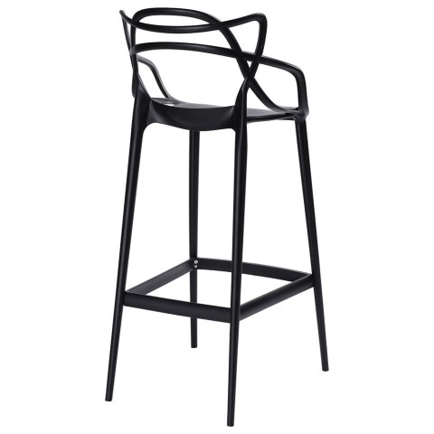 HOKER KRZESŁO BAROWE Z PODŁOKIETNIKAMI HILO PREMIUM 75 cm CZARNE TWORZYWO PP z podnóżkiem DO KUCHNI BARU King Home HOKER KRZESŁO BAROWE Z PODŁOKIETNIKAMI HILO PREMIUM 75 cm CZARNE TWORZYWO PP z podnóżkiem DO KUCHNI BARU King Home