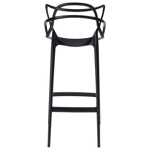 HOKER KRZESŁO BAROWE Z PODŁOKIETNIKAMI HILO PREMIUM 75 cm CZARNE TWORZYWO PP z podnóżkiem DO KUCHNI BARU King Home HOKER KRZESŁO BAROWE Z PODŁOKIETNIKAMI HILO PREMIUM 75 cm CZARNE TWORZYWO PP z podnóżkiem DO KUCHNI BARU King Home