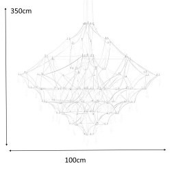 King Home Lampa wisząca CONSTELATION 100 - LED, stal szczotkowana wykończona dekoracyjnymi kryształkami