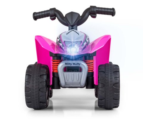Milly Mally Pojazd na akumulator Quad Jeżdzik HONDA ATV Pink Różowy na licencji Hondy akumulator w zestawie światła Milly Mally Pojazd na akumulator Quad Jeżdzik HONDA ATV Pink Różowy na licencji Hondy akumulator w zestawie światła