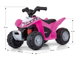 Milly Mally Pojazd na akumulator Quad Jeżdzik HONDA ATV Pink Różowy na licencji Hondy akumulator w zestawie światła