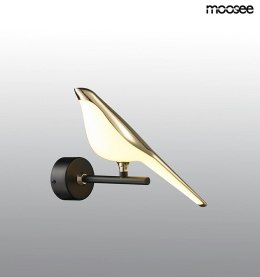 Moosee MOOSEE Kinkiet lampa ścienna BIRD LED złota metal biały akryl stelaż czarny montaż prawo lub lewostronny