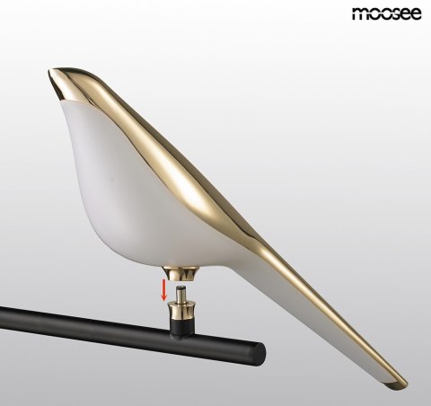 LAMPA ŚCIENNA PTAK KINKIET BIRD LED metal ZŁOTA BIAŁY akryl stelaż CZARNY Moosee MOOSEE montaż prawo lub lewostronny LAMPA ŚCIENNA PTAK KINKIET BIRD LED metal ZŁOTA BIAŁY akryl stelaż CZARNY Moosee MOOSEE montaż prawo lub lewostronny