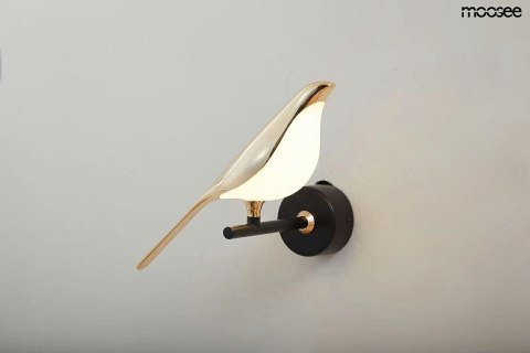 LAMPA ŚCIENNA PTAK KINKIET BIRD LED metal ZŁOTA BIAŁY akryl stelaż CZARNY Moosee MOOSEE montaż prawo lub lewostronny LAMPA ŚCIENNA PTAK KINKIET BIRD LED metal ZŁOTA BIAŁY akryl stelaż CZARNY Moosee MOOSEE montaż prawo lub lewostronny