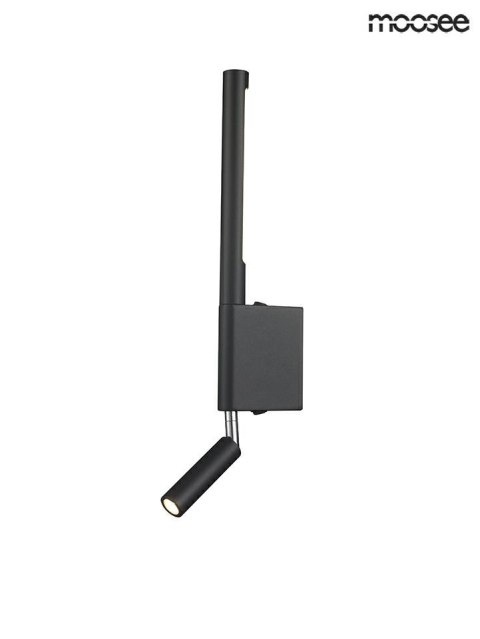 Moosee MOOSEE Kinkiet lampa ścienna LED PERISCOPE czarna metal akryl oświetlenie stałe + ruchomy reflektor Moosee MOOSEE Kinkiet lampa ścienna LED PERISCOPE czarna metal akryl oświetlenie stałe + ruchomy reflektor