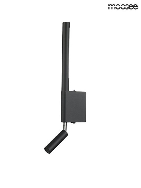 Moosee MOOSEE Kinkiet lampa ścienna LED PERISCOPE czarna metal akryl oświetlenie stałe + ruchomy reflektor Moosee MOOSEE Kinkiet lampa ścienna LED PERISCOPE czarna metal akryl oświetlenie stałe + ruchomy reflektor