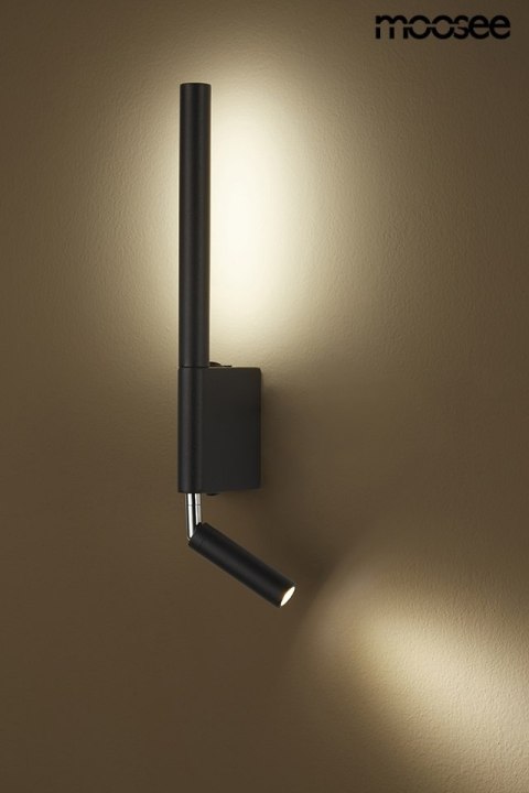 Moosee MOOSEE Kinkiet lampa ścienna LED PERISCOPE czarna metal akryl oświetlenie stałe + ruchomy reflektor Moosee MOOSEE Kinkiet lampa ścienna LED PERISCOPE czarna metal akryl oświetlenie stałe + ruchomy reflektor