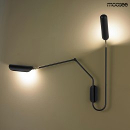 Moosee MOOSEE Kinkiet lampa ścienna TENTA czarna mat metalowa 1xE27 1xG9 jedno z ramion regulowane
