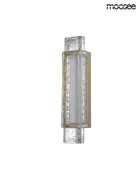 Moosee MOOSEE Kinkiet lampa ścienna LED TESORO złota metal wzorzyste szkło transparentny montaż poziomy lub pionowy Moosee MOOSEE Kinkiet lampa ścienna LED TESORO złota metal wzorzyste szkło transparentny montaż poziomy lub pionowy