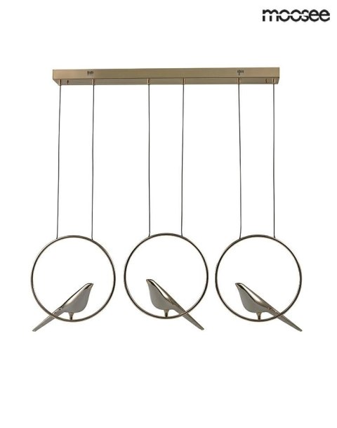 LAMPA WISZĄCA BIRD LINE LED metalowa ZŁOTA akryl BIAŁY PTAKI Moosee MOOSEE do salonu jadalni hotelu restauracji LAMPA WISZĄCA BIRD LINE LED metalowa ZŁOTA akryl BIAŁY PTAKI Moosee MOOSEE do salonu jadalni hotelu restauracji