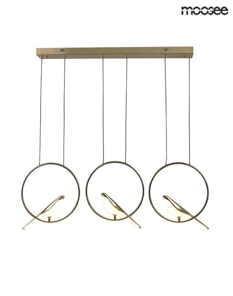 LAMPA WISZĄCA BIRD LINE LED metalowa ZŁOTA akryl BIAŁY PTAKI Moosee MOOSEE do salonu jadalni hotelu restauracji LAMPA WISZĄCA BIRD LINE LED metalowa ZŁOTA akryl BIAŁY PTAKI Moosee MOOSEE do salonu jadalni hotelu restauracji