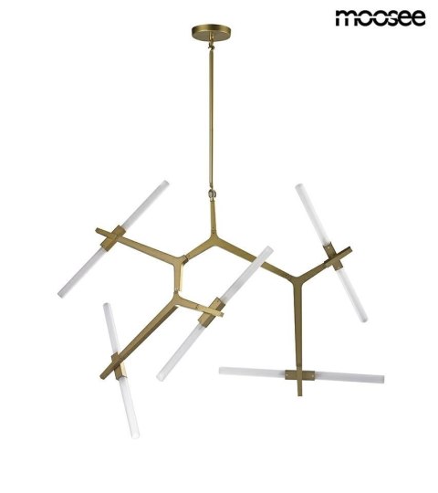 LAMPA WISZĄCA CANDELABR 10 ZŁOTA metal KLOSZE SZKLANE można regulować 10xG9 Moosee MOOSEE LAMPA WISZĄCA CANDELABR 10 ZŁOTA metal KLOSZE SZKLANE można regulować 10xG9 Moosee MOOSEE