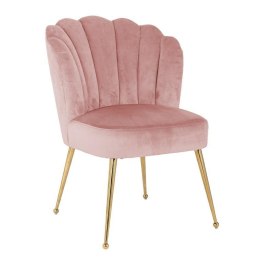 Richmond Interiors RICHMOND krzesło PIPPA PINK - welur, podstawa złota
