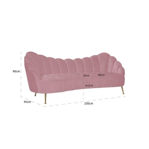 Richmond Interiors RICHMOND sofa COSETTE PINK - welur, podstawa złota Richmond Interiors RICHMOND sofa COSETTE PINK - welur, podstawa złota