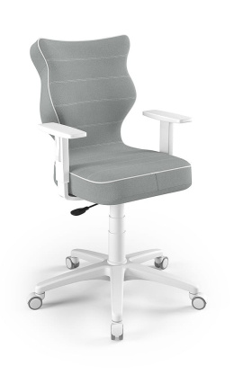 WYPRZEDAŻ - Entelo Duo Biały/Szary JS03 rozmiar 6 - DOBRE KRZESŁO dla kręgosłupa, ortopedyczne - fotel obrotowy do biurka