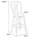 D2.DESIGN Hoker Krzesło barowe Stołek Paris Back niebieski inspirowany Tolix metal malowany proszkowo wysokie oparcie podnóżek D2.DESIGN Hoker Krzesło barowe Stołek Paris Back niebieski inspirowany Tolix metal malowany proszkowo wysokie oparcie podnóżek
