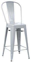 D2.DESIGN Hoker Krzesło barowe Stołek Paris Back szary inspirowany Tolix metal malowany proszkowo wysokie oparcie podnóżek D2.DESIGN Hoker Krzesło barowe Stołek Paris Back szary inspirowany Tolix metal malowany proszkowo wysokie oparcie podnóżek