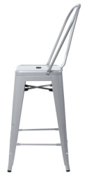 D2.DESIGN Hoker Krzesło barowe Stołek Paris Back szary inspirowany Tolix metal malowany proszkowo wysokie oparcie podnóżek D2.DESIGN Hoker Krzesło barowe Stołek Paris Back szary inspirowany Tolix metal malowany proszkowo wysokie oparcie podnóżek