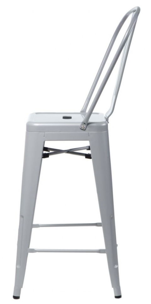 D2.DESIGN Hoker Krzesło barowe Stołek Paris Back szary inspirowany Tolix metal malowany proszkowo wysokie oparcie podnóżek D2.DESIGN Hoker Krzesło barowe Stołek Paris Back szary inspirowany Tolix metal malowany proszkowo wysokie oparcie podnóżek