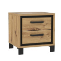Forte TRONDHEIM TDHK011-C773 Szafka nocna z szufladami, Dąb Artisan / Dąb czarny Forte TRONDHEIM TDHK011-C773 Szafka nocna z szufladami, Dąb Artisan / Dąb czarny