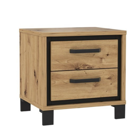Forte TRONDHEIM TDHK011-C773 Szafka nocna z szufladami, Dąb Artisan / Dąb czarny Forte TRONDHEIM TDHK011-C773 Szafka nocna z szufladami, Dąb Artisan / Dąb czarny