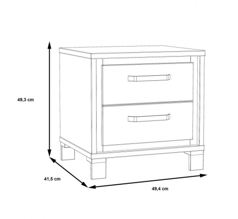 Forte TRONDHEIM TDHK011-C773 Szafka nocna z szufladami, Dąb Artisan / Dąb czarny Forte TRONDHEIM TDHK011-C773 Szafka nocna z szufladami, Dąb Artisan / Dąb czarny