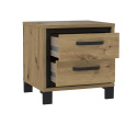 Forte TRONDHEIM TDHK011-C773 Szafka nocna z szufladami, Dąb Artisan / Dąb czarny Forte TRONDHEIM TDHK011-C773 Szafka nocna z szufladami, Dąb Artisan / Dąb czarny