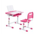 Fun Desk BIURKO KRZESEŁKO REGULOWANE + LAMPKA I STOJAK NA KSIĄŻKI - ZESTAW Cubby VANDA PINK