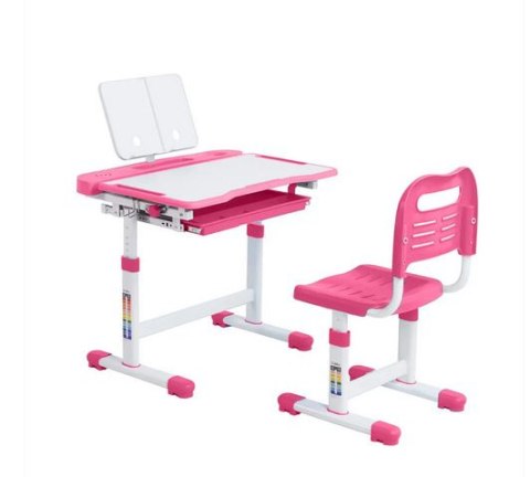 Fun Desk BIURKO KRZESEŁKO REGULOWANE + LAMPKA I STOJAK NA KSIĄŻKI - ZESTAW Cubby VANDA PINK Fun Desk BIURKO KRZESEŁKO REGULOWANE + LAMPKA I STOJAK NA KSIĄŻKI - ZESTAW Cubby VANDA PINK