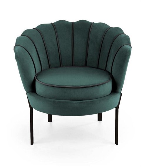 Halmar ANGELO fotel wypoczynkowy ciemny zielony/ czarny materiał: tkanina - velvet / stal malowana proszkowo Halmar ANGELO fotel wypoczynkowy ciemny zielony/ czarny materiał: tkanina - velvet / stal malowana proszkowo