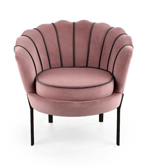 Halmar ANGELO fotel wypoczynkowy różowy / czarny materiał: tkanina - velvet / stal malowana proszkowo Halmar ANGELO fotel wypoczynkowy różowy / czarny materiał: tkanina - velvet / stal malowana proszkowo