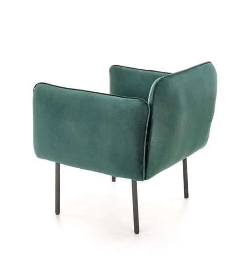 Halmar BRASIL fotel wypoczynkowy ciemny zielony/ czarny, materiał: tkanina - velvet /metal Halmar BRASIL fotel wypoczynkowy ciemny zielony/ czarny, materiał: tkanina - velvet /metal