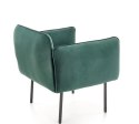 Halmar BRASIL fotel wypoczynkowy ciemny zielony/ czarny, materiał: tkanina - velvet /metal Halmar BRASIL fotel wypoczynkowy ciemny zielony/ czarny, materiał: tkanina - velvet /metal