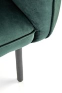 Halmar BRASIL fotel wypoczynkowy ciemny zielony/ czarny, materiał: tkanina - velvet /metal Halmar BRASIL fotel wypoczynkowy ciemny zielony/ czarny, materiał: tkanina - velvet /metal
