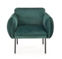 Halmar BRASIL fotel wypoczynkowy ciemny zielony/ czarny, materiał: tkanina - velvet /metal Halmar BRASIL fotel wypoczynkowy ciemny zielony/ czarny, materiał: tkanina - velvet /metal
