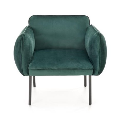 Halmar BRASIL fotel wypoczynkowy ciemny zielony/ czarny, materiał: tkanina - velvet /metal Halmar BRASIL fotel wypoczynkowy ciemny zielony/ czarny, materiał: tkanina - velvet /metal