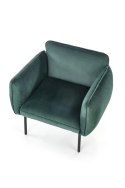 Halmar BRASIL fotel wypoczynkowy ciemny zielony/ czarny, materiał: tkanina - velvet /metal Halmar BRASIL fotel wypoczynkowy ciemny zielony/ czarny, materiał: tkanina - velvet /metal