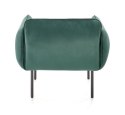 Halmar BRASIL fotel wypoczynkowy ciemny zielony/ czarny, materiał: tkanina - velvet /metal Halmar BRASIL fotel wypoczynkowy ciemny zielony/ czarny, materiał: tkanina - velvet /metal